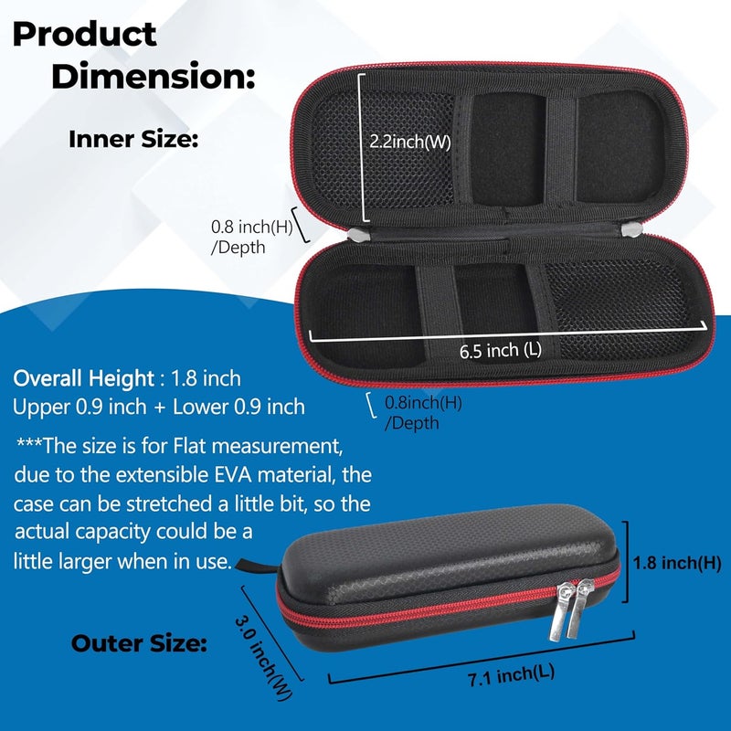 Wolfteeth Portable Pen Battery Case Storage Smell Proof Container Hard Shell EVA Cord Organizer Electronics Organizer Travel Case Pouch (Empty Only) Black - Image 4